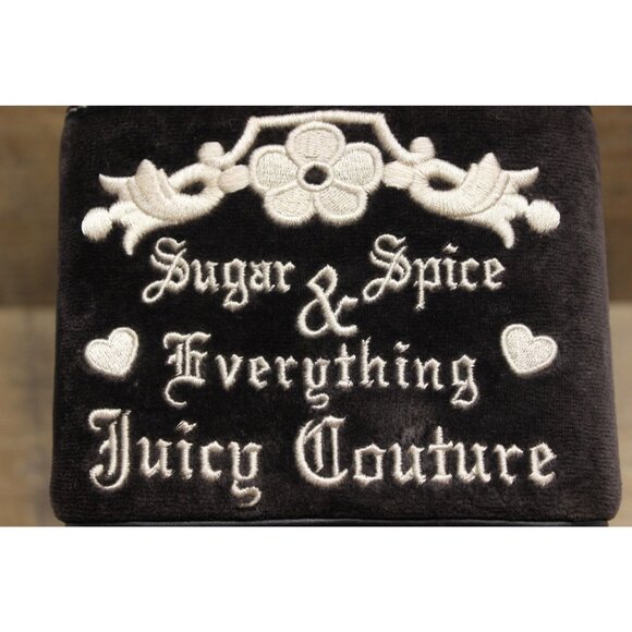 JUICY COUTURE Sugar‎ & Spice Velour Train Case Y2K Embroidered Makeup Bag - Picture 11 of 16